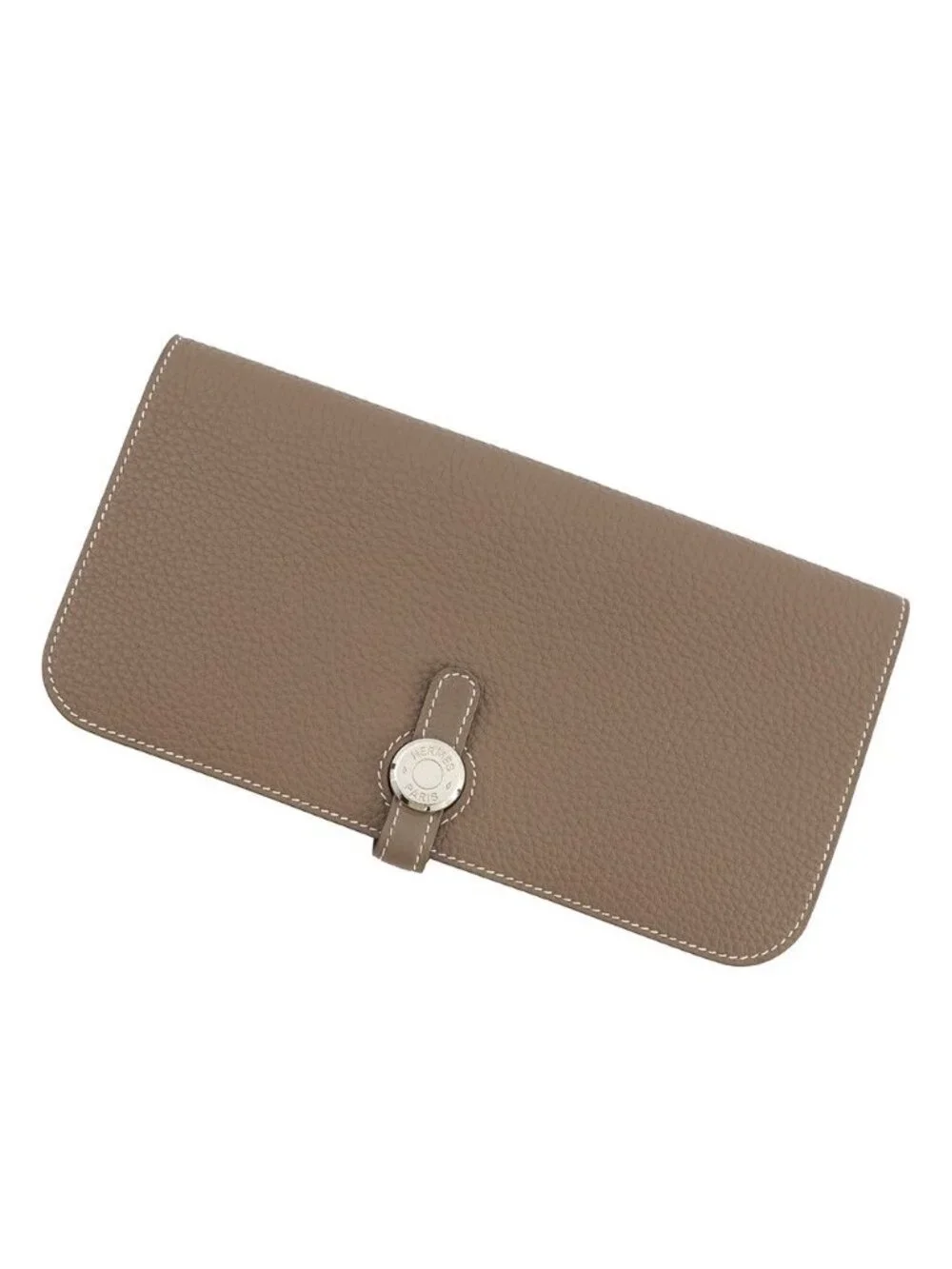 Hermes Wallet Dogon Long Etoupe Silver Togo